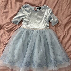 Zunie Pale Blue Satin Party Dress Top